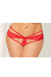 Galloon Lace Open Crotch Panty With Cut Outs - STM10835X by Seven Til Midnight